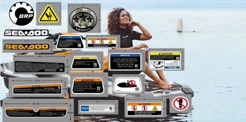 Kit Stickers Réfléchissants Sea-Doo Spark 300 – Décalcomanies Étanches BRP