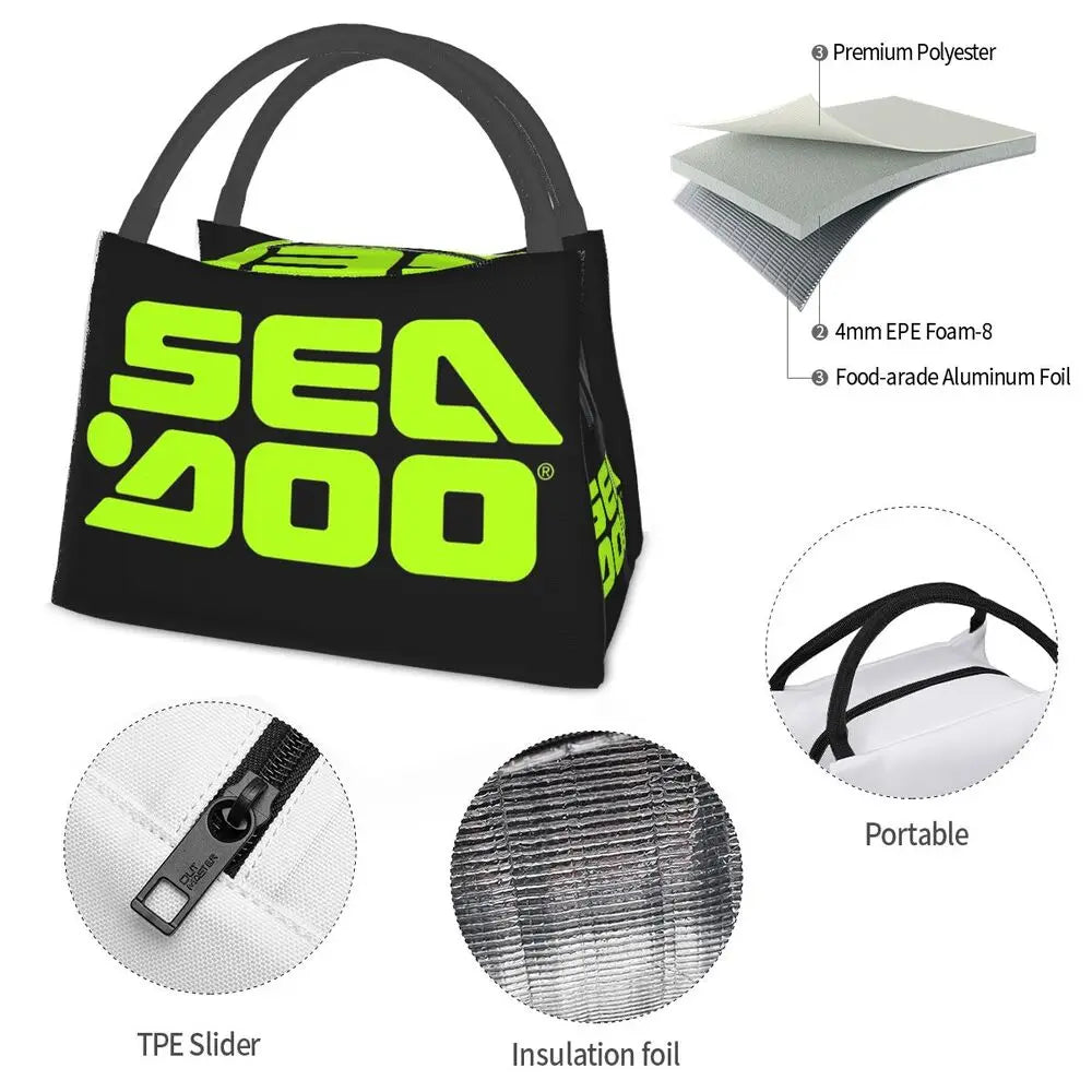 Lunch Bag Bento Isotherme Sea-Doo BRP Marine – Sac Repas Femme avec Boîte Compartimentée