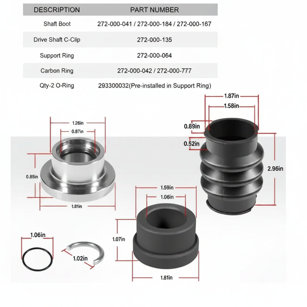 Kit Reconstruction Ligne de Transmission + Joint Carbone Sea-Doo 272000042 272000777