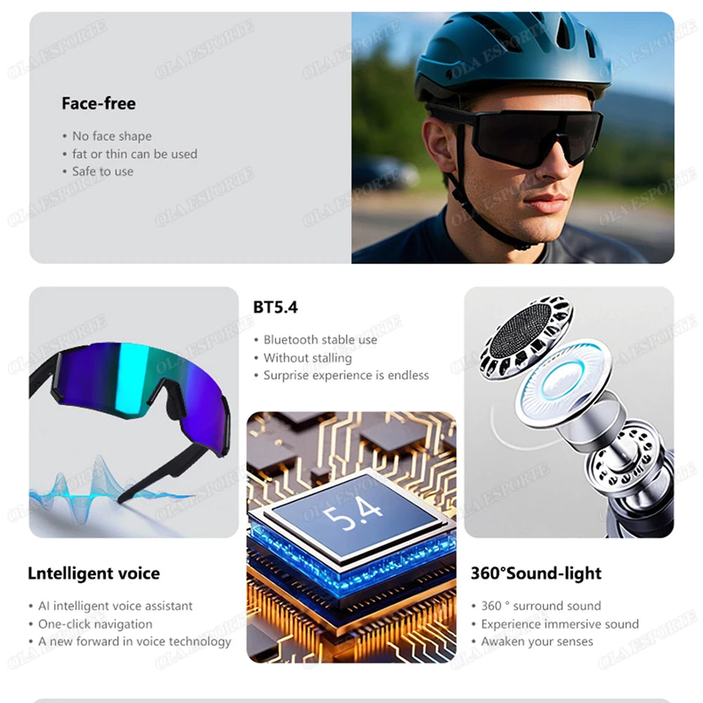 Lunettes Bluetooth audio sport – Appels, Musique, UV400 | Cyclisme & Outdoor
