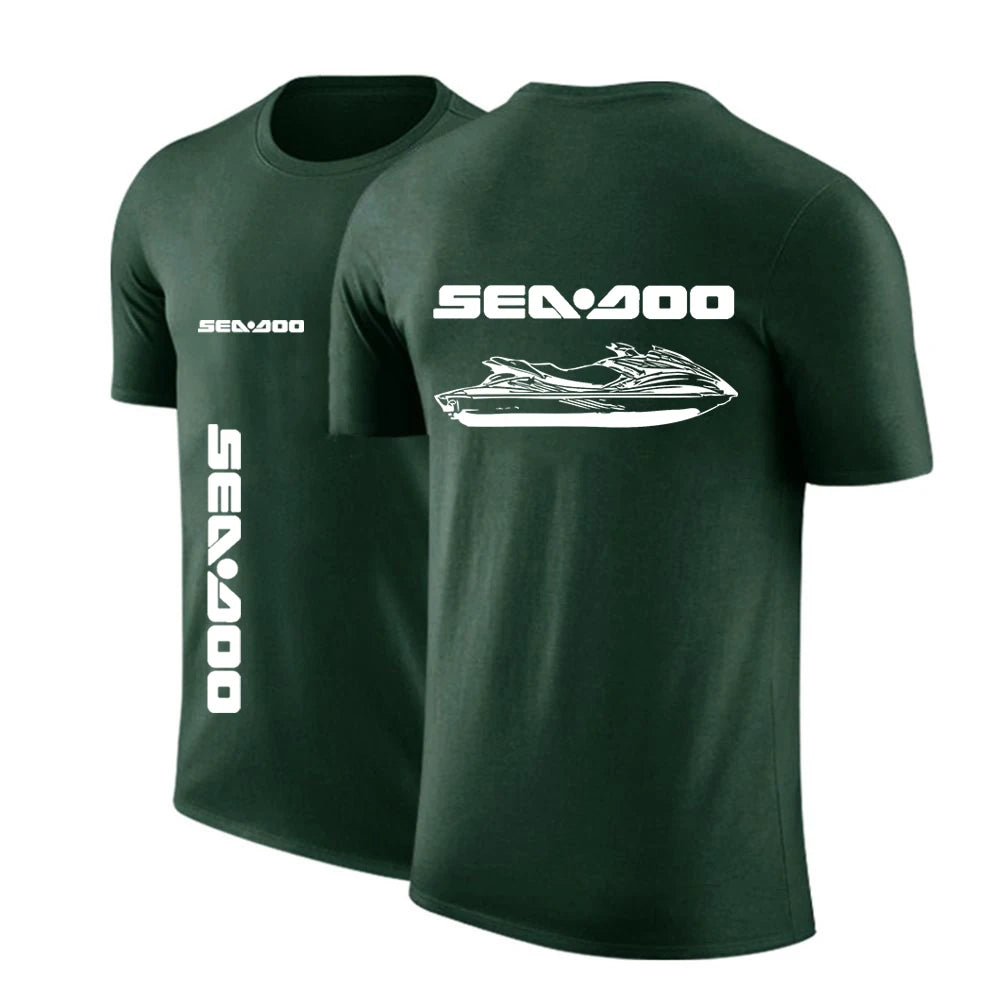Camiseta de cuello redondo y manga corta - Logotipo de SEADOO y moto acuática