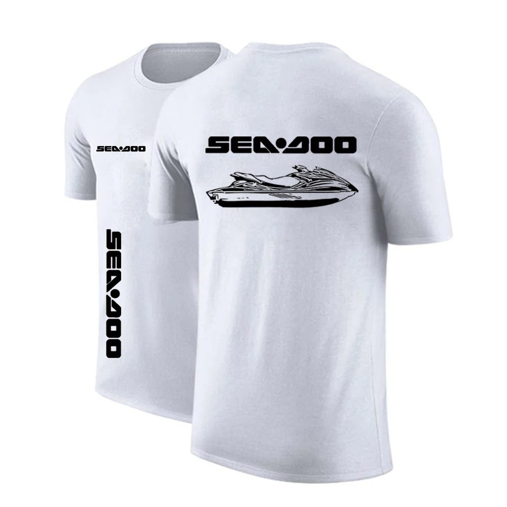 Camiseta de cuello redondo y manga corta - Logotipo de SEADOO y moto acuática
