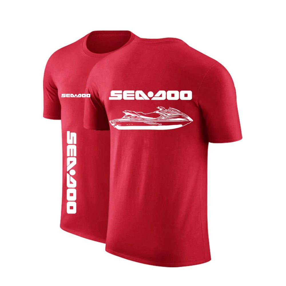 Camiseta de cuello redondo y manga corta - Logotipo de SEADOO y moto acuática