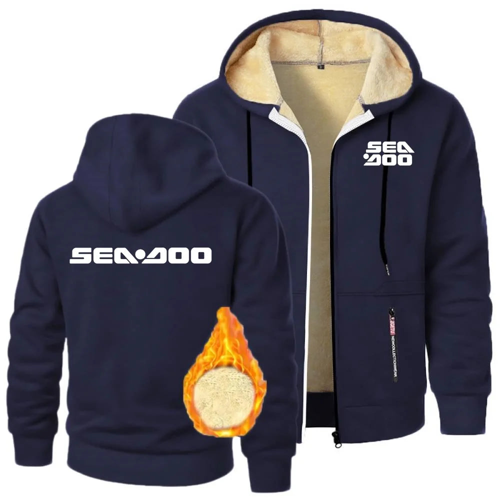 Veste Hoodie Zippée Sea-Doo BRP Hiver – Doublure Laine Coupe-Vent | 6 Coloris