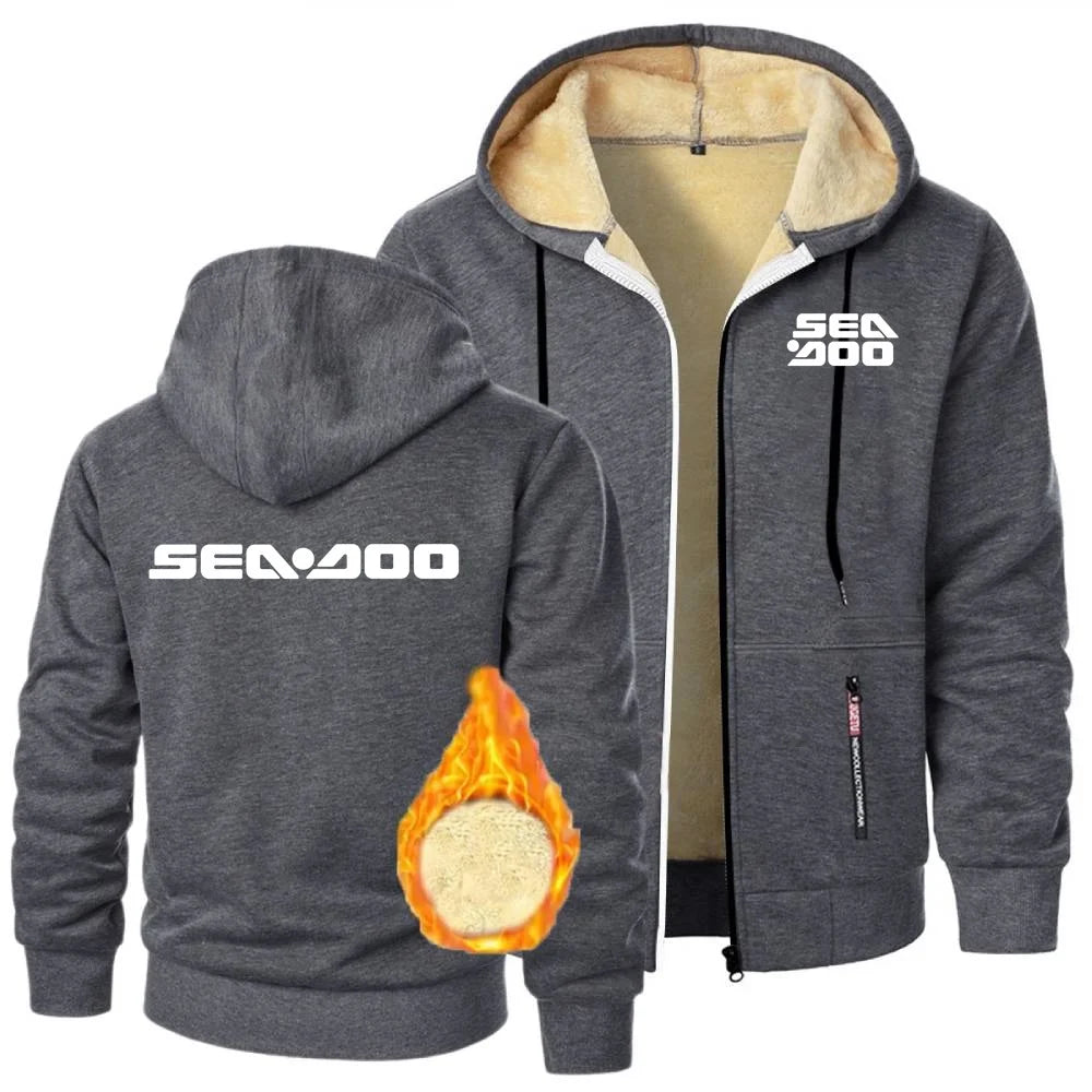 Veste Hoodie Zippée Sea-Doo BRP Hiver – Doublure Laine Coupe-Vent | 6 Coloris