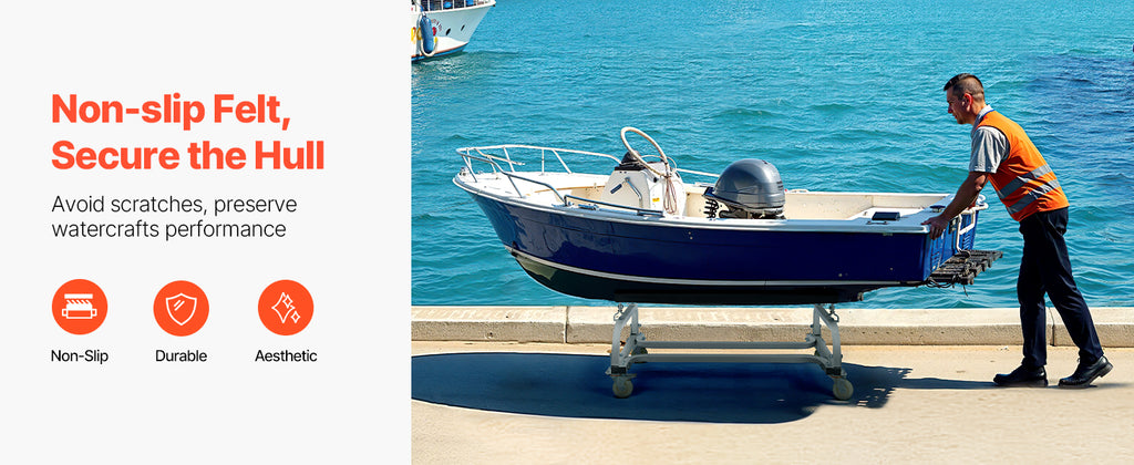 Chariot de Mise à l'Eau Jet Ski VEVOR 454kg /590 kg – Dolly PWC Ajustable