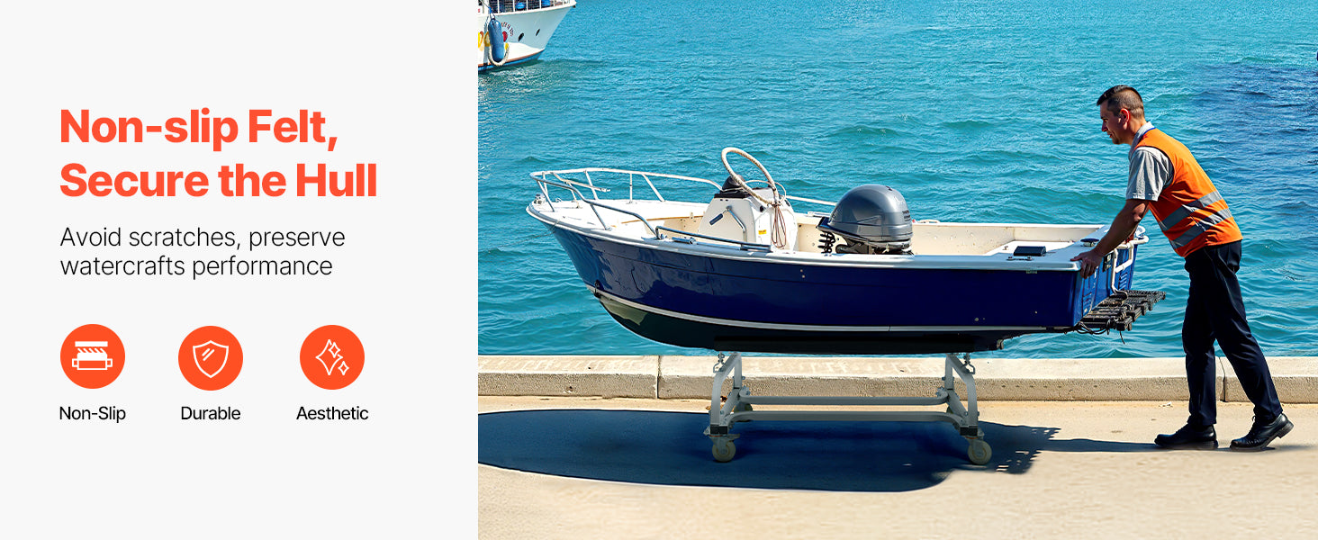 Chariot de Mise à l'Eau Jet Ski VEVOR 454kg /590 kg – Dolly PWC Ajustable